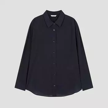 She S miSS Linen Solid baSic Shirt SwwSto22580 Dn DARK NAVY/55