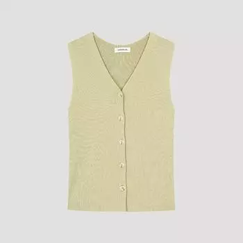 She S miSS Linen V Neck Button Knit SSkpoo21180 Ly light yellow/55