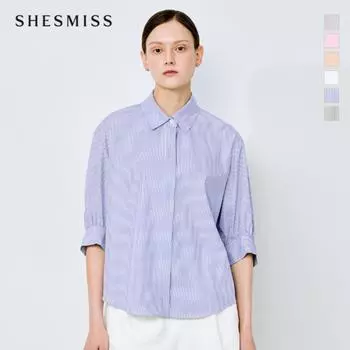 She S miss свободный крой рубашка с рукавами 3-4 SwwSto22040 pink beige/55