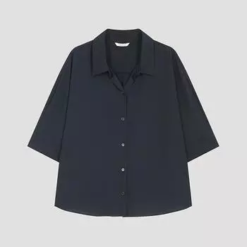 She S miSS looSe Open Collar Shirt SwwSto22530 Dn DARK NAVY/55