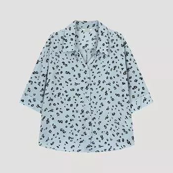 Она скучает по свободной рубашке с открытым воротником SwwSto22530 Ll light blue/55