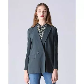 She S Miss Mary Льняной однобортный пиджак DARK GREEN (DE)/55