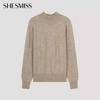 She S miSS Mock Neck Button Knit Pullover SSkpoo41060 Me MELANGE BEIGE/55