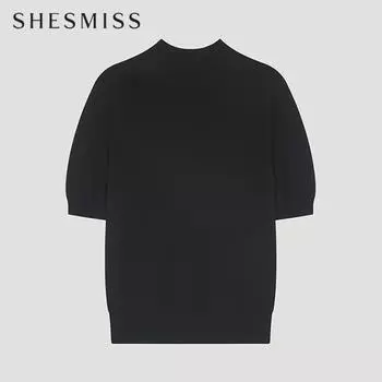 She S miSS Mock Neck Half Sleeve Knit SSkpoo12050 Bk blacks/55