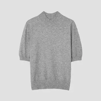 She S miSS Mock Neck Half Sleeve Knit SSkpop12080 Gr Grey/55