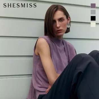 She S miSS Mock Neck SleeveleSS Knit SSkpon31070 purple/55