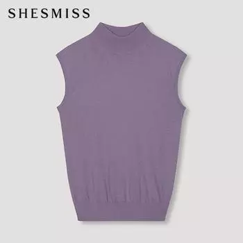 She S miSS Mock Neck SleeveleSS Knit SSkpon31070 Pu purple/55