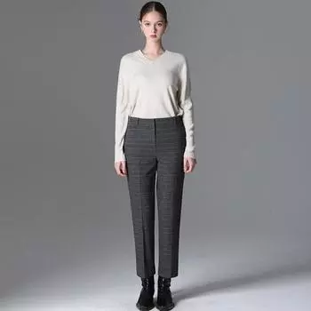 She S miSS Modern Check Slim SlackS MELANGE BROWN (MB)/55