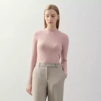 [She S miSS] Мягкая шерстяная футболка с воротником-стойкой SajTSo12510 blacks/55