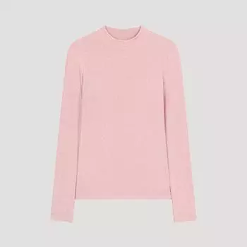 [She S miSS] Мягкая шерстяная футболка с воротником-стойкой SajTSo12510 Pi Pink/55