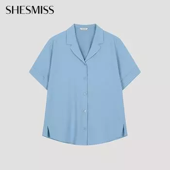 She S miSS Natural Open Collar Shirt SwwSto22020 Bl Blue/55