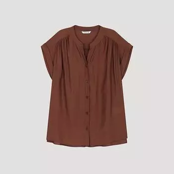 She S miSS Notch Neck Shirring blouSe Swwblo21030 Br Braun/55