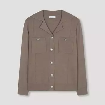 She S miSS Open Collar Pocket Cardigan SSkcdn31010 Br Braun/55