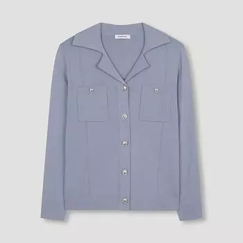 She S miSS Open CoLlar Pocket Cardigan SSkcdn31010 Ll light blue/55