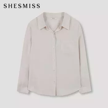 She S miSS Open Collar Satin Shirt SwwStn32030 Cr creamy/66