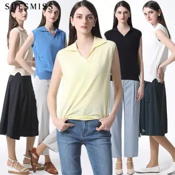 She S Miss Открытый Воротник Без Рукавов Трикотажный Пуловер Цена 138 000 Вон Cream (CR)/55