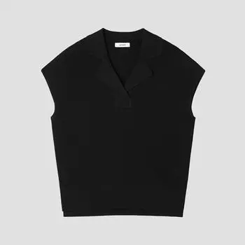 [She S miSS] Открытый воротник V-образный вырез трикотаж SSkpop21640 Bk blacks/55