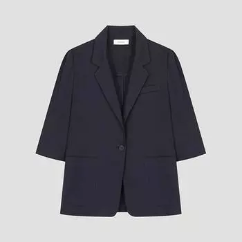 She S miSS Overfit Linen Single Jacket Swwjko22540 Dn DARK NAVY/55