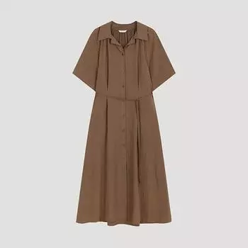 She S Miss платье-рубашка с открытым воротником и защипами Swwopo22230 BR Braun/55
