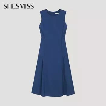 She S Miss Платье без рукавов с гофрированной точкой Swwopo21110 Dl dark blue/55