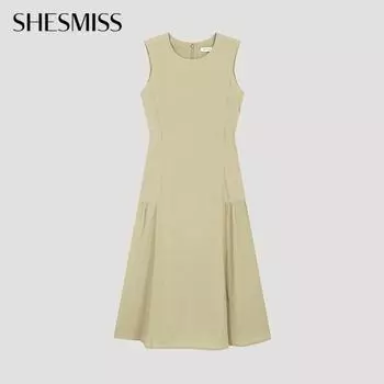 She S Miss Платье без рукавов с гофрированной точкой Swwopo21110 Кб khaki beige/55
