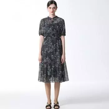 She S Miss платье из шифона с ремешками и лентой цена 268 000 вон DARK NAVY (DN)/55