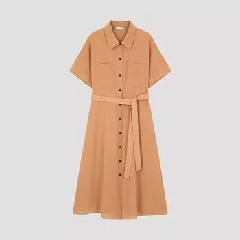 She S Miss Платье-рубашка с поясом и расклешенным лифом Swwopo21030 Do dark orange/55