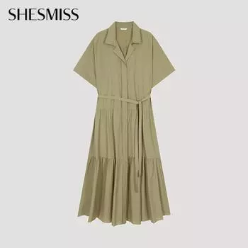 She S Miss Платье с открытым воротником и сборками Swwopo22050 Be beige/55