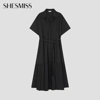 She S Miss Платье с открытым воротником и сборками Swwopo22050 Bk blacks/55