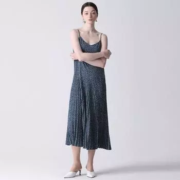 She S Miss платье с плиссировкой и узором в горошек на рукавах DARK NAVY (DN)/55