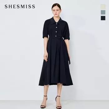 She S Miss платье с поясом и расклешенным воротником Swwopo21090 light blue/55