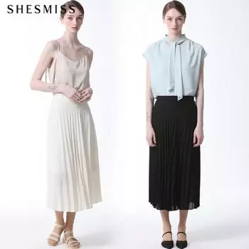 She S miss длинная юбка с плиссировкой сзади Cream (CR)/FREE