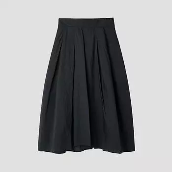[She S miSS] Pleated Flare Long Skirt SwwSkp22110 charcoal/44