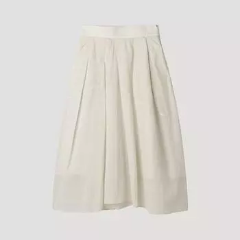 [She S miSS] Pleated Flare Long Skirt SwwSkp22110 Cr creamy/44