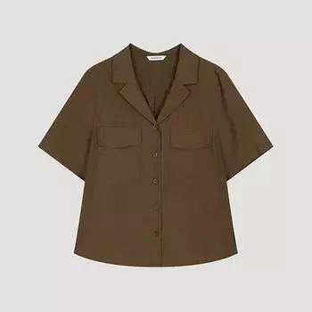She S miSS Pocket Open Collar Shirt SwwSto22520 Br Braun/55