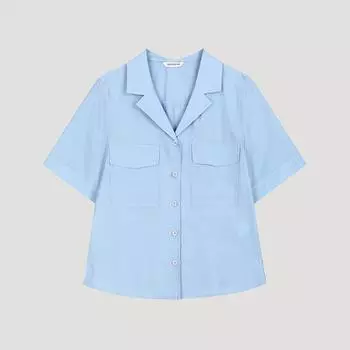She S miSS Pocket Open CoLlar Shirt SwwSto22520 Ll light blue/55