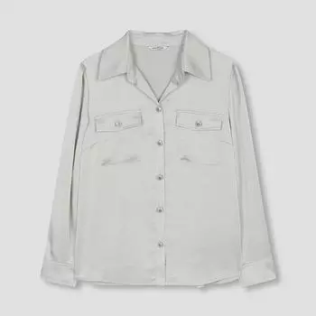 She S miSS Pocket Satin blouSe SwwStn31020 Iv Ivory/55