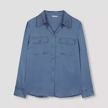 She S miSS Pocket Satin BlouSe SwwStn31020 Bl Blue/66