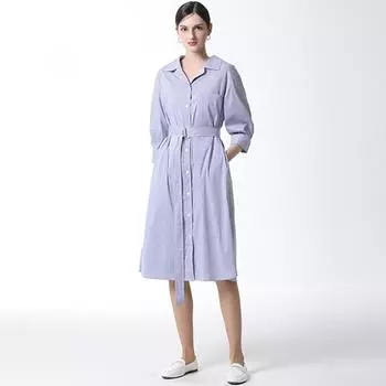 She S Miss Полосатая рубашка с поясом, длинное платье, цена 258 000 вон blue (BL)/55