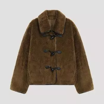 She S miss полукуртка из овчины с застежкой-молнией Swujko42050 Br Braun/55