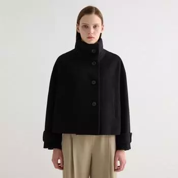 She S miss полупальто из смеси шерсти и кашемира с высоким воротом Swhjko41050 MELANGE BEIGE/55