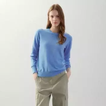 [She S miSS] Повседневный вязаный свитер с круглым вырезом SSkpoo12510 Blue/55