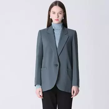 She S miSS Premium Минималистичный пиджак на одной пуговице DARK GREEN (DE)/55