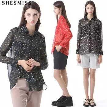 She S miss Прозрачная футболка с цветочным принтом Red (RE)/66