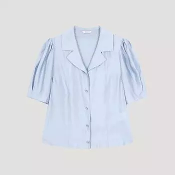 She S miss Puff Блузка с открытым воротником Swwblo22120 Ll light blue/77