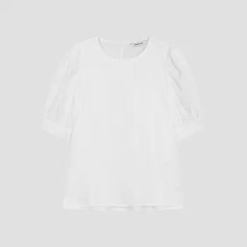 She S miSS Puff Round Neck blouSe Swwblo22510 Wh white/55