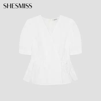She S miSS Puff V Neck Wrap blouSe Swwblo22080 Ow off-white/55