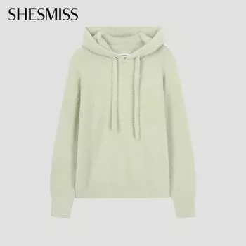 She S miSS пуловер с капюшоном и мохнатой вязкой SSkpoo42070 Ln Light green/55