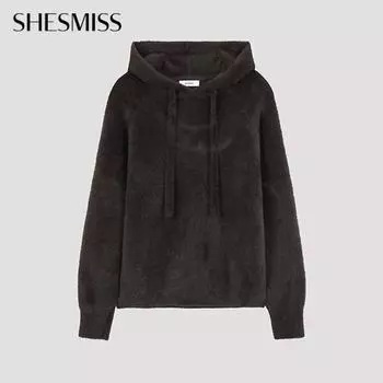 She S miSS пуловер с капюшоном и мохнатой вязкой SSkpoo42070 Dg dark gray/55
