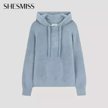 She S miSS пуловер с капюшоном и мохнатой вязкой SSkpoo42070 Bl Blue/55